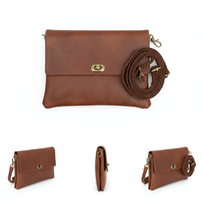 Minimalist Goat Leather Crossbody Clutch Bag – morzia