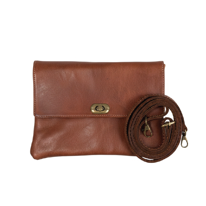 Bolso bandolera minimalista de piel de cabra