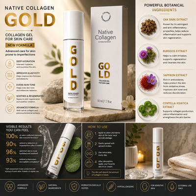 Colágeno Nativo GOLD – Gel de Colágeno para Pieles con Imperfecciones | Rostro, Cuello y Escote