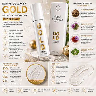 Colágeno Nativo GOLD – Gel de Colágeno para Pieles con Imperfecciones | Rostro, Cuello y Escote