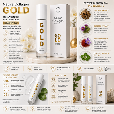 Colágeno Nativo GOLD – Gel de Colágeno para Pieles con Imperfecciones | Rostro, Cuello y Escote