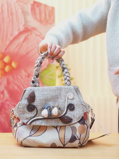 Handmade 3D One-Shoulder Bag – Bohemian Ethnic Style Fabric Handbag MH006