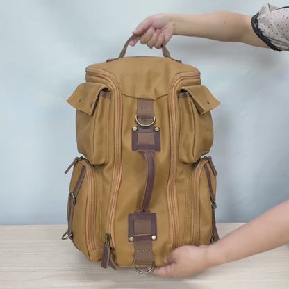 Handmade Genuine Leather Waist Bag – Vintage Brown Leather Belt Pouch with Metal Clasp, Retro Fanny Pack for Men & Women MH012