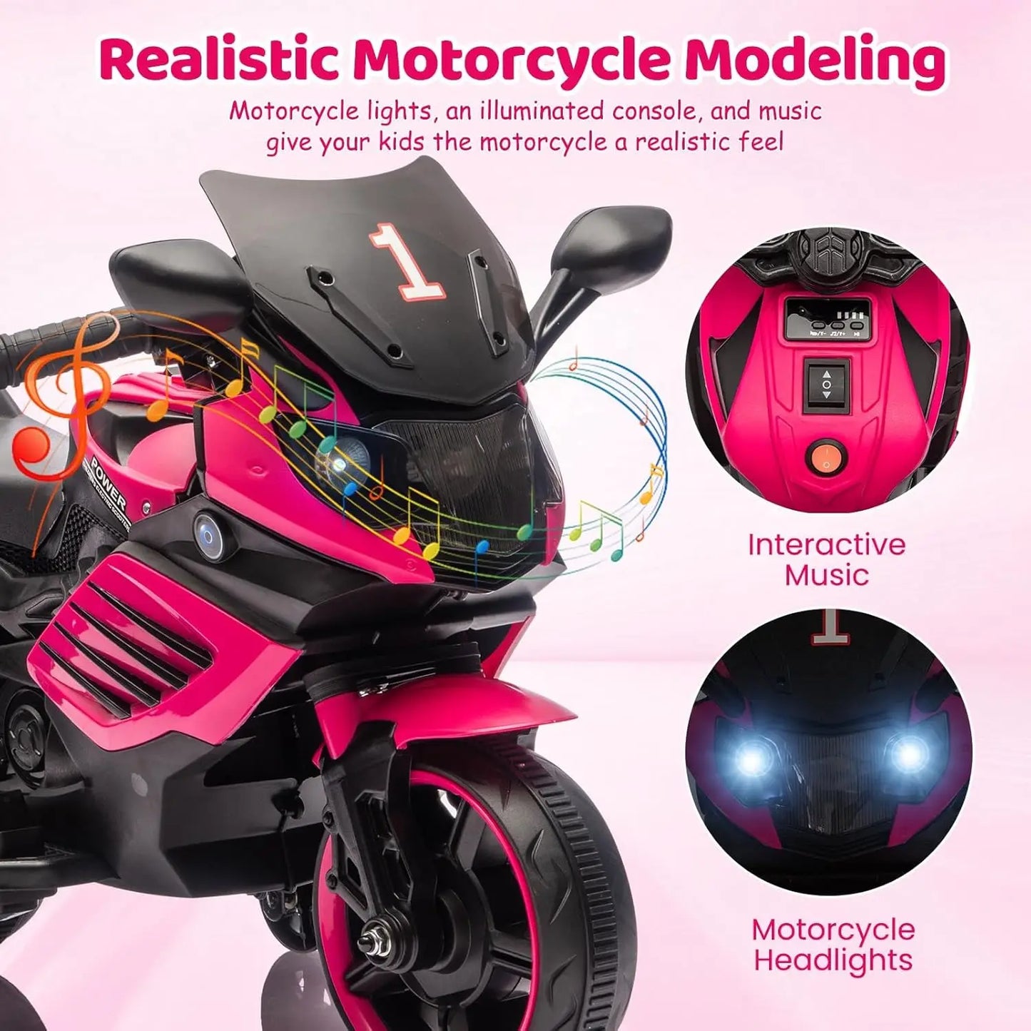 6V Kids Electric Ride-On Motorcycle